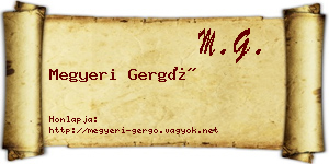 Megyeri Gergő névjegykártya